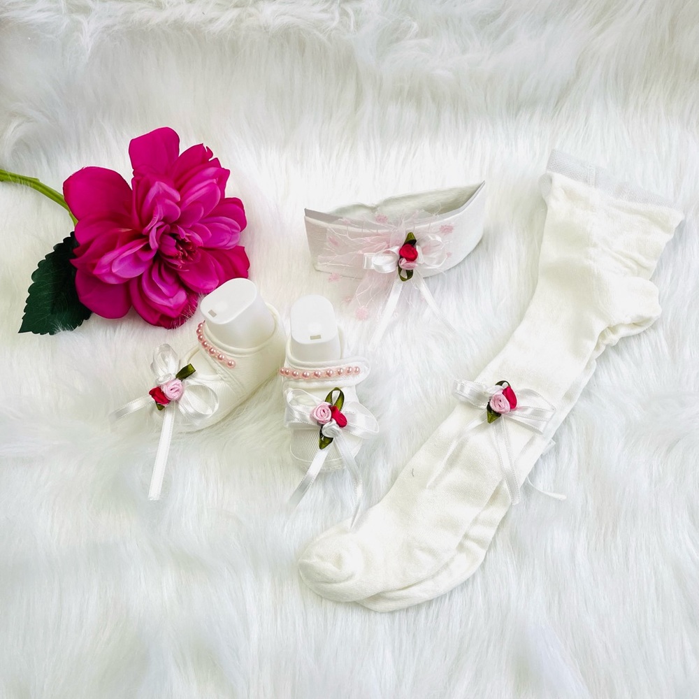 The Perfect Baby Girl Floral Trio, Baby Shower Gift, Coming Home Set!